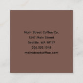 Laurel and Coffee Cup Small Business スクエア名刺 (裏面)