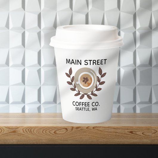 Laurel and Coffee Cup Small Business 紙コップ