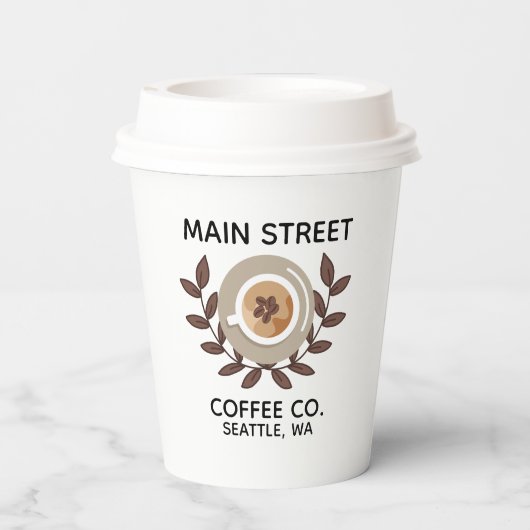 Laurel and Coffee Cup Small Business 紙コップ (裏面)
