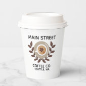Laurel and Coffee Cup Small Business 紙コップ (正面)