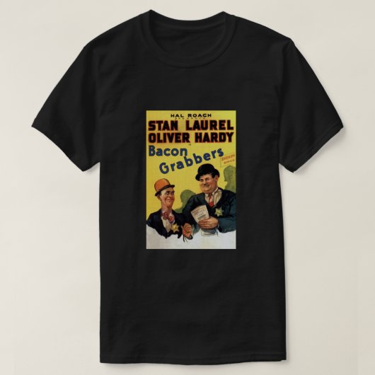 Laurel and Hardy. Bacon Grabbers. Movie Poster. Cl Tシャツ (デザイン正面)