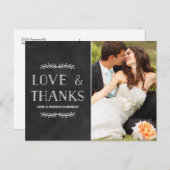 Laurel Chalkboardレタリング写真ありがとう ポストカード (正面/裏面)