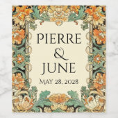 Laurel & Filigree Enchantment Wedding  ワインラベル (シングルラベル)