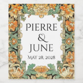 Laurel & Filigree Enchantment Wedding  ワインラベル (シングルラベル)