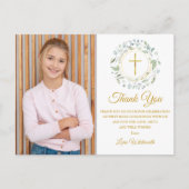 Laurel Garland First Communion Photo Thank You ポストカード (正面)