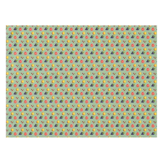 Laurel Green Tableclothの各種の新鮮な果物 テーブルクロス (正面(横))