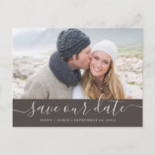 Laurel Leafエレガント写真救Our Date 案内ポストカード (正面)