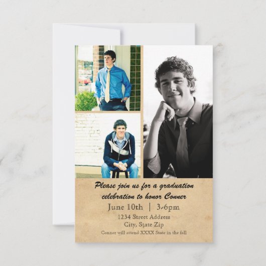 Laurel Leaf - 3x5卒業発表 招待状 (裏面)