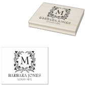 Laurel Monogram、モダンSmall Business Large ラバースタンプ (押印)