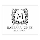 Laurel Monogram、モダンSmall Business Large ラバースタンプ (インプリント)