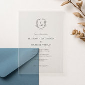 Laurel Wreath Crest Minimalist Classic Wedding アクリル招待状