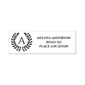 Laurel Wreath With Custom Monogram And Address セルフインキングスタンプ (デザイン)