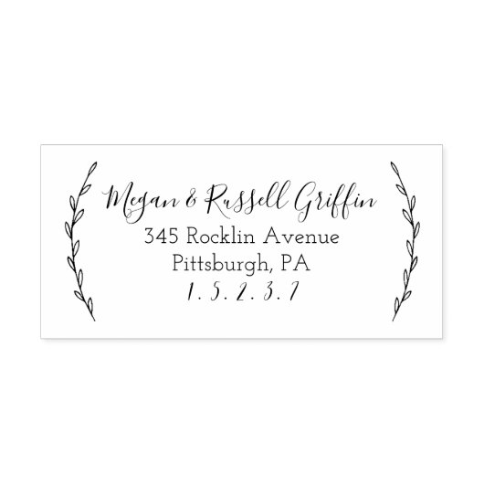 Laurelsアドレスパーソナライズされたスタンプ ラバースタンプ (インプリント)