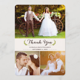 Laurels's エレガント Thank You Photo Flat Card サンキューカード