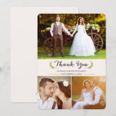 Laurels's エレガント Thank You Photo Flat Card サンキューカード (正面/裏面)