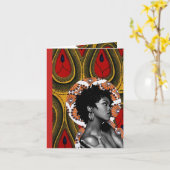 Laurenの丘のアフリカの生地の挨拶状 カード (黄色い花)