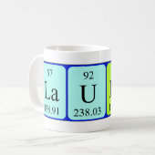 Laurenの周期表の名前のマグ コーヒーマグカップ (正面左)