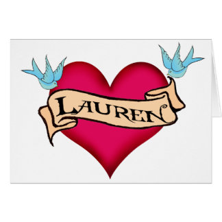 Lauren -カスタムなハートの入れ墨のTシャツ及びギフト