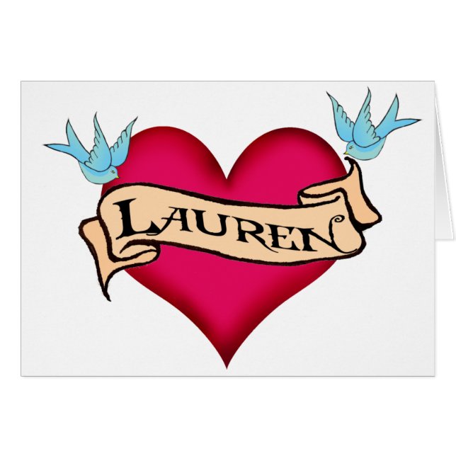 Lauren -カスタムなハートの入れ墨のTシャツ及びギフト (正面横)