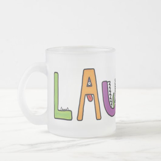 "Lauren"モンスターはマグに文字を入れます フロストグラスマグカップ (左)