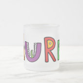 "Lauren"モンスターはマグに文字を入れます フロストグラスマグカップ (中央)