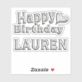 Lauren Happy Birthday silver Aufkleber Sticker シール (シート)