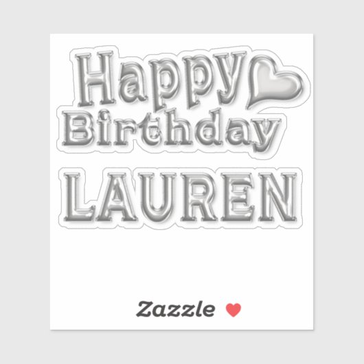 Lauren Happy Birthday silver Aufkleber Sticker シール (シート)