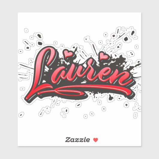 Lauren red Heart Graffiti Aufkleber Sticker シール (シート)