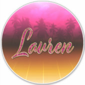 Lauren Vorname Name golden pink Aufkleber Sticker シール (正面)