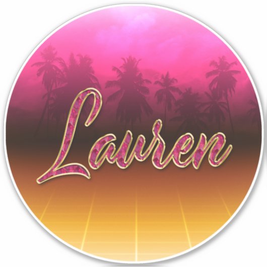 Lauren Vorname Name golden pink Aufkleber Sticker シール (正面)
