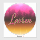 Lauren Vorname Name golden pink Aufkleber Sticker シール (シート)