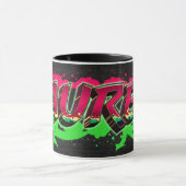 Lauren Vorname Name Graffiti red green Tasse マグカップ (中央)