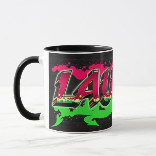 Lauren Vorname Name Graffiti red green Tasse マグカップ (左)