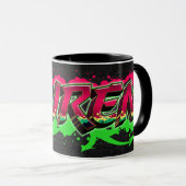 Lauren Vorname Name Graffiti red green Tasse マグカップ (正面右)