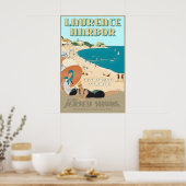 Laurence Harbor New Jersey Shore Retro Art Deco ポスター (キッチン)