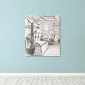 Laurens Janszoon Kosterのバインダリ、bを刻んだ キャンバスプリント (インサイチュ (ウッドフロア))