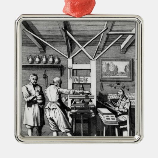 Laurens Janszoon Kosterの製本所 メタルオーナメント (正面)