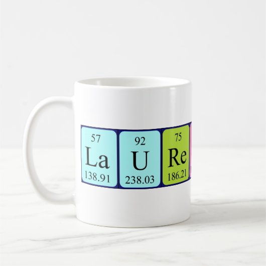 Laurentyna定期的なテーブル名mug コーヒーマグカップ (左)