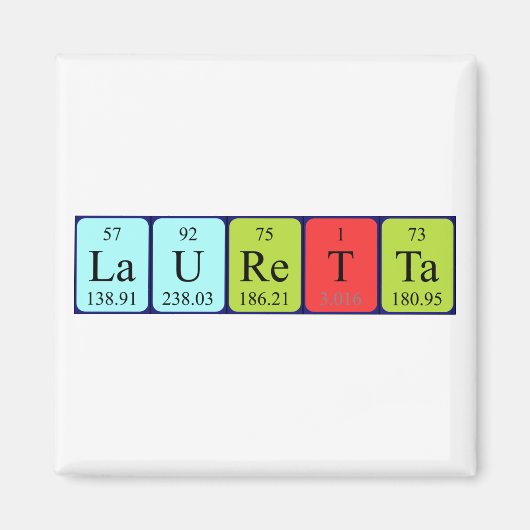 Lauretta周期表名磁石 マグネット (正面)