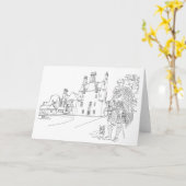 Lauriston Castle、アバディーンシャー、スコットランド カード (黄色い花)