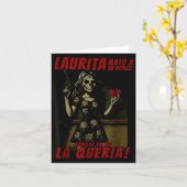 Laurita Mato A Su Novio Funny Mexican Halloween  カード (黄色い花)