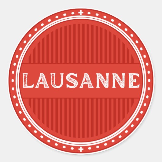 Lausanne City Pride Emblem – Swiss Identity ラウンドシール (正面)