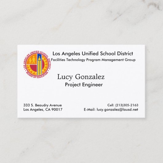 LAUSD Business Card 名刺 (正面)