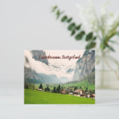 Lauterbrunnen Switzeras様式化 ポストカード (スタンド正面)