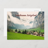 Lauterbrunnen Switzeras様式化 ポストカード (正面/裏面)