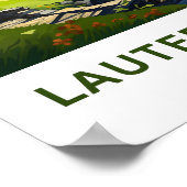 Lauterbrunnen Switzerlandトラベルプリント ポスター (角)