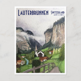 Lauterbrunnen Switzerland旅行ポストカードアート シーズンポストカード
