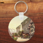 Lauterbrunnen Valley、Staubach Wとの通りビュー キーホルダー (正面)