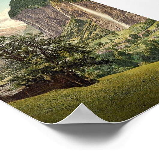 Lauterbrunnen Valley with Staubach Waterfall, Ber ポスター (角)