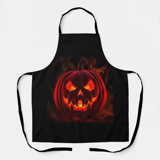 Lava Glow Pumpkin Halloween Apron エプロン (正面)